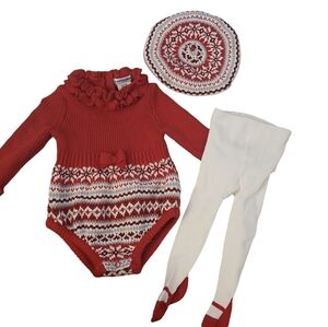cupcakes & cashmere Red and White Bodysuit Set